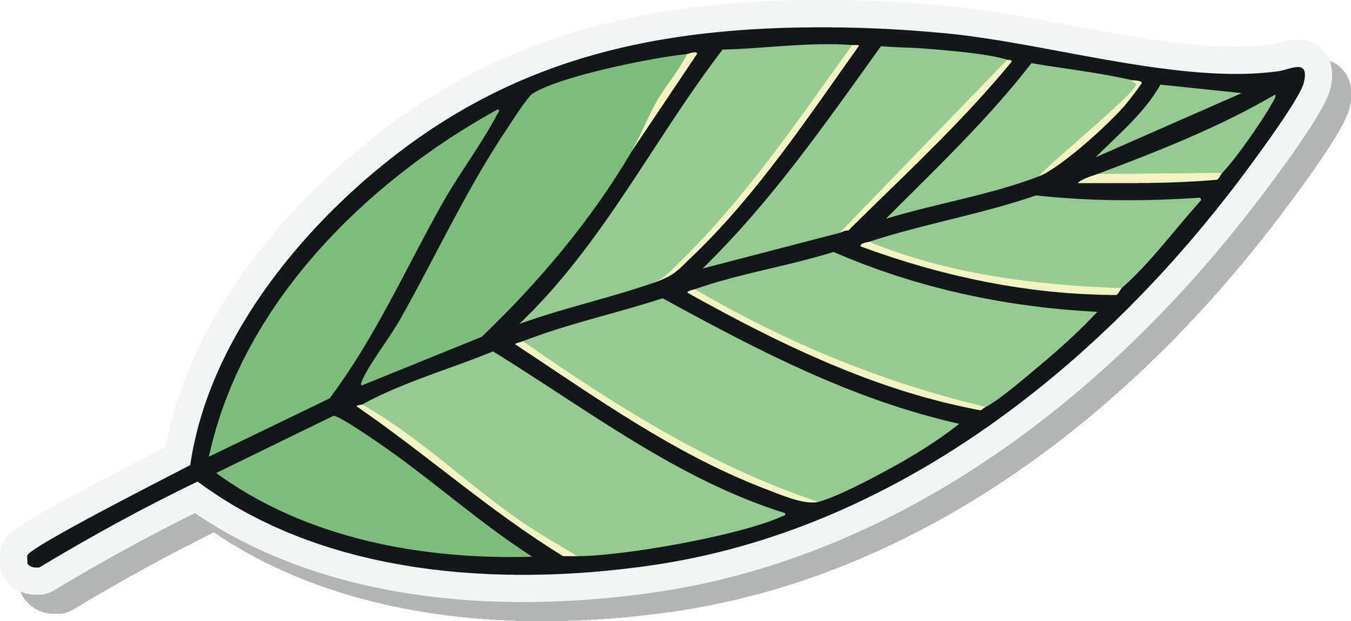Lush Green Leaf Sticker vector