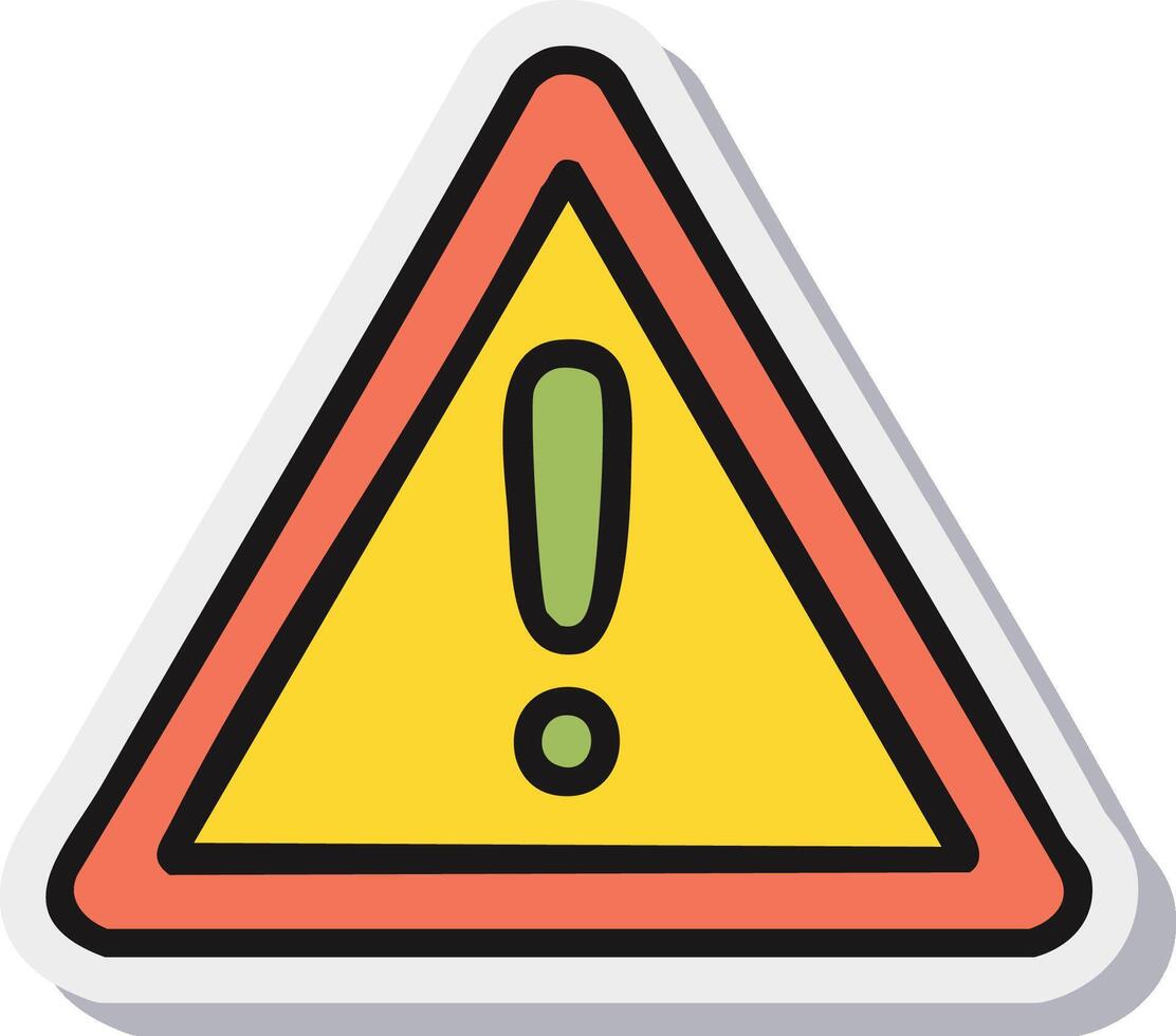 Caution Alert Sticker vector