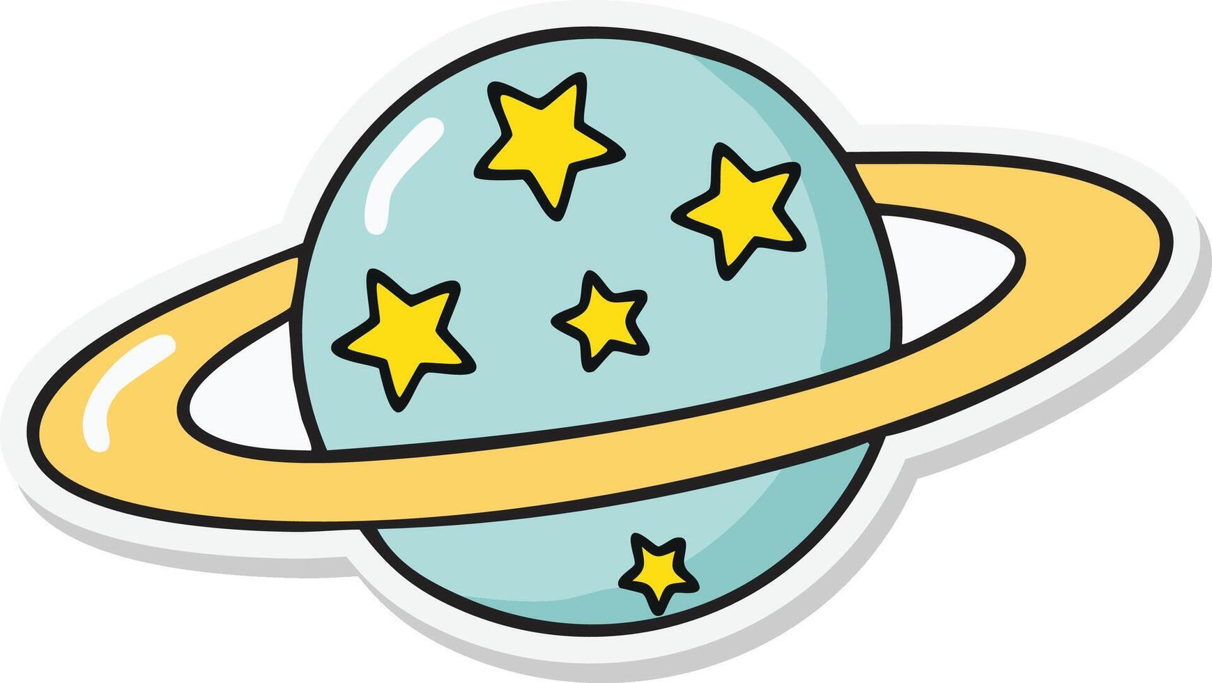 Cosmic Planet Sticker vector