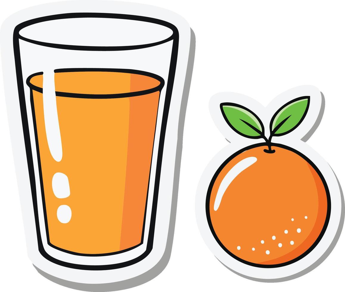 Refreshing Orange Juice Sticker vector