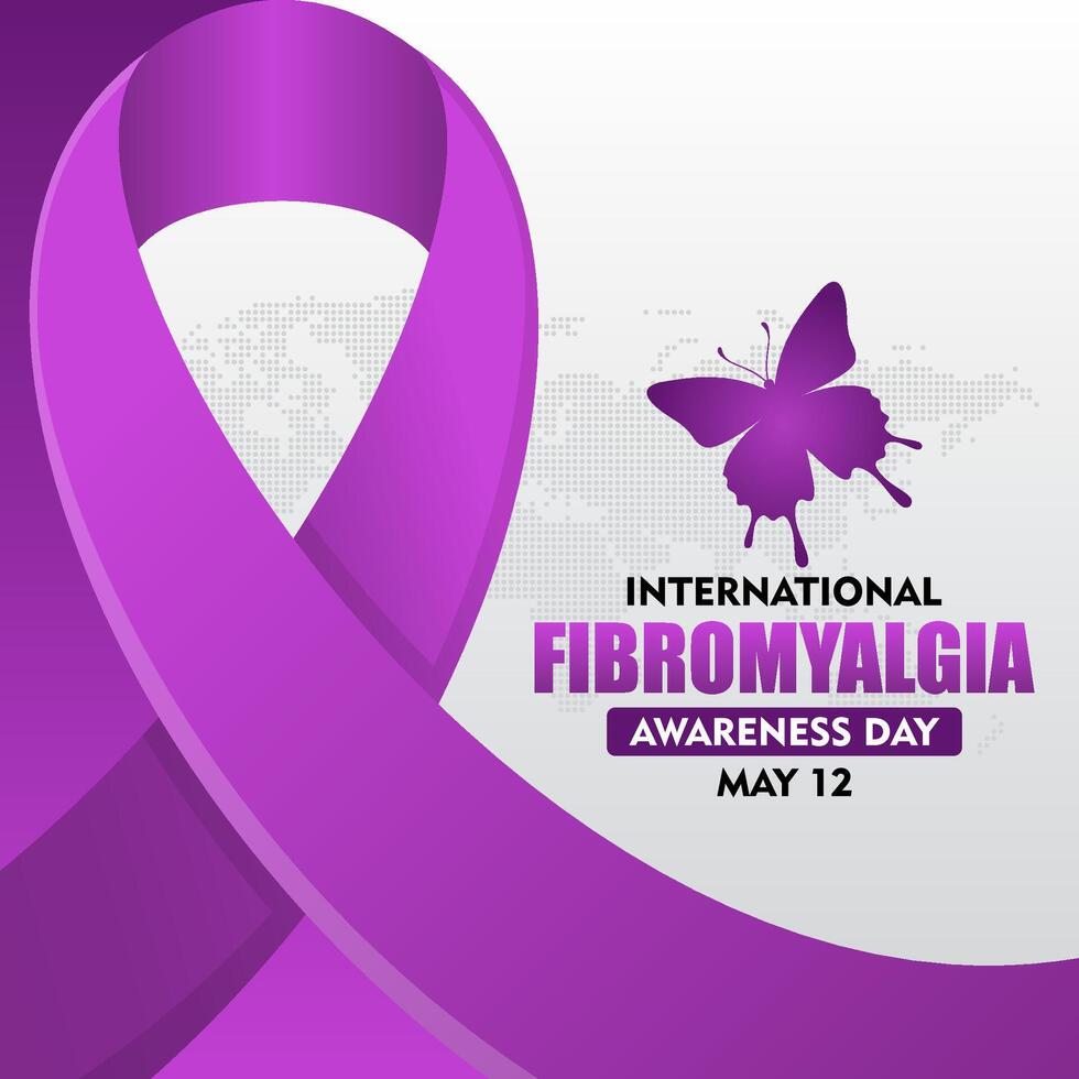 World Fibromyalgia and Chronic Fatigue Syndrome Awareness. Suitable for background, banner, placard, card and poster design templates vector