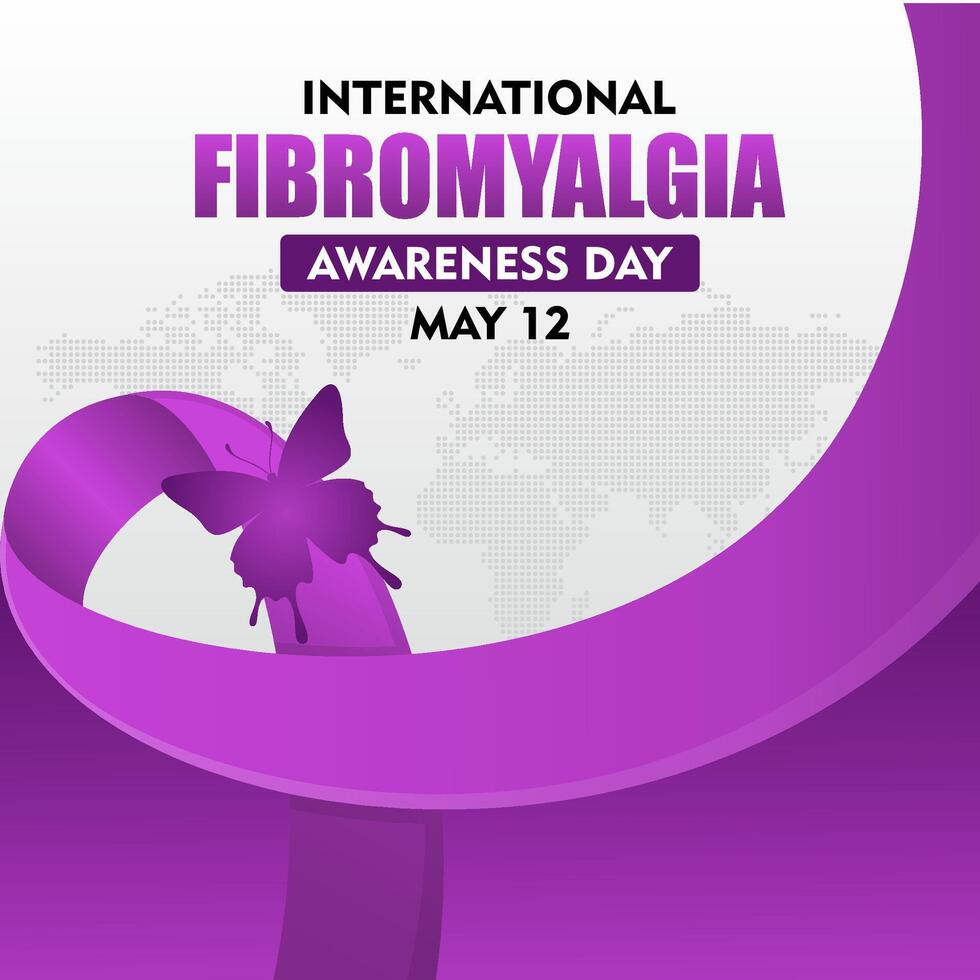 International Fibromyalgia Awareness Day. World Fibromyalgia and Chronic Fatigue Syndrome Awareness. Suitable for background, banner, placard, card and poster design templates. vector