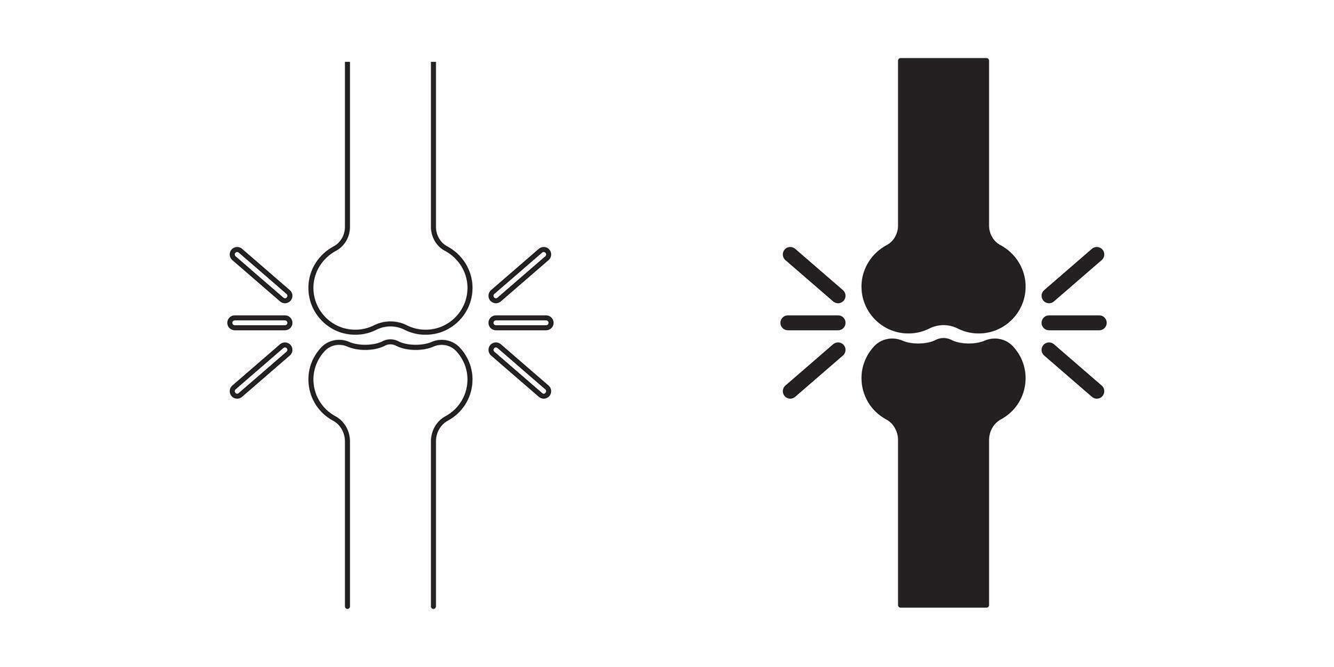 outline silhouette joint bone icon set vector