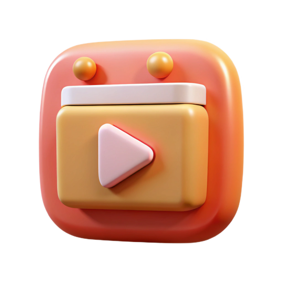 Digital Render of Play Button Calendar App Icon png