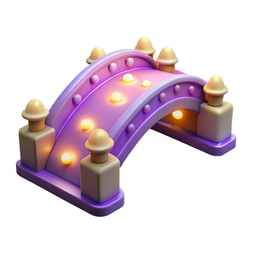 Digital Render of Illuminated Fantasy Bridge png