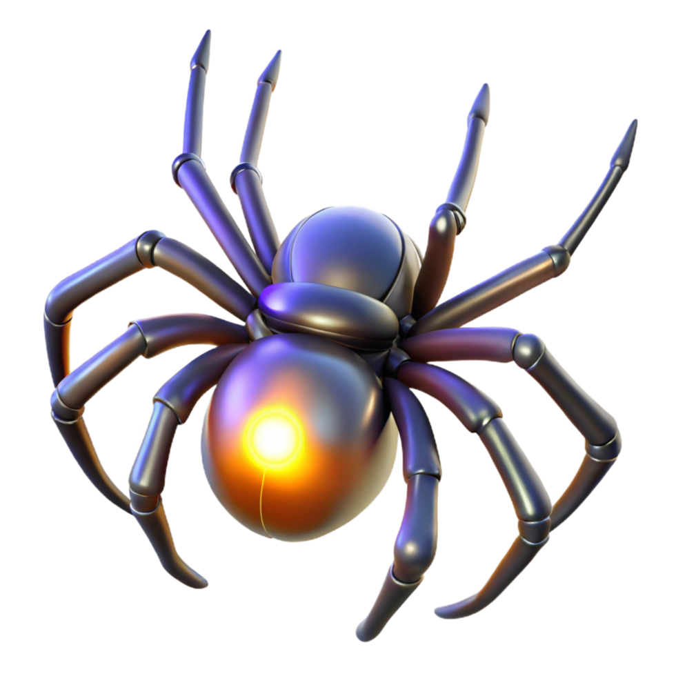 Metallic Spider Robot 3D Render of an Eight Legged Machine png