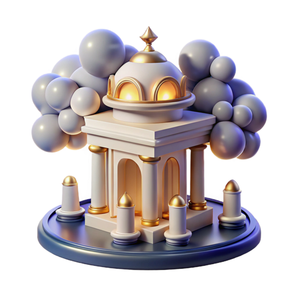 digital render do iluminado clássico estrutura com balões png