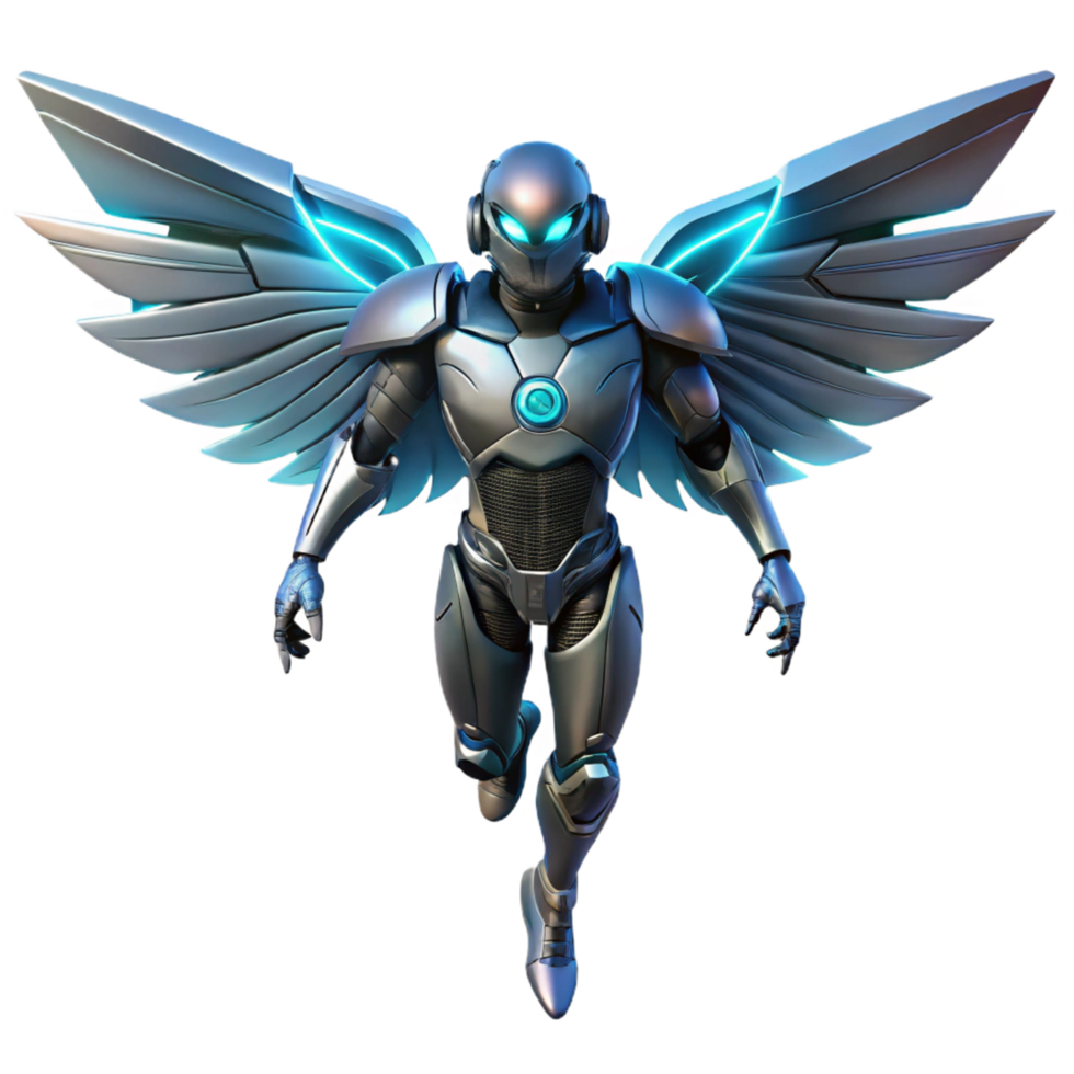 3D Render Futuristic Angel Robot png