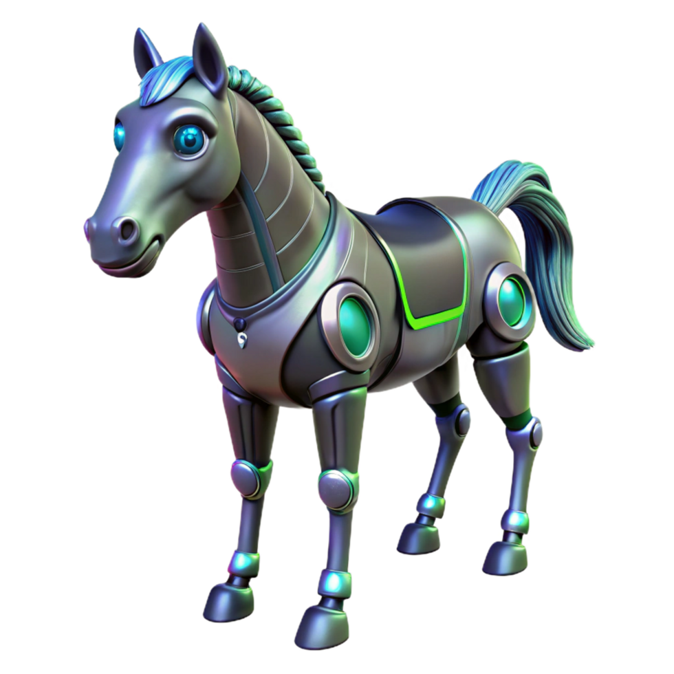 3D Render Futuristic Robot Horse png