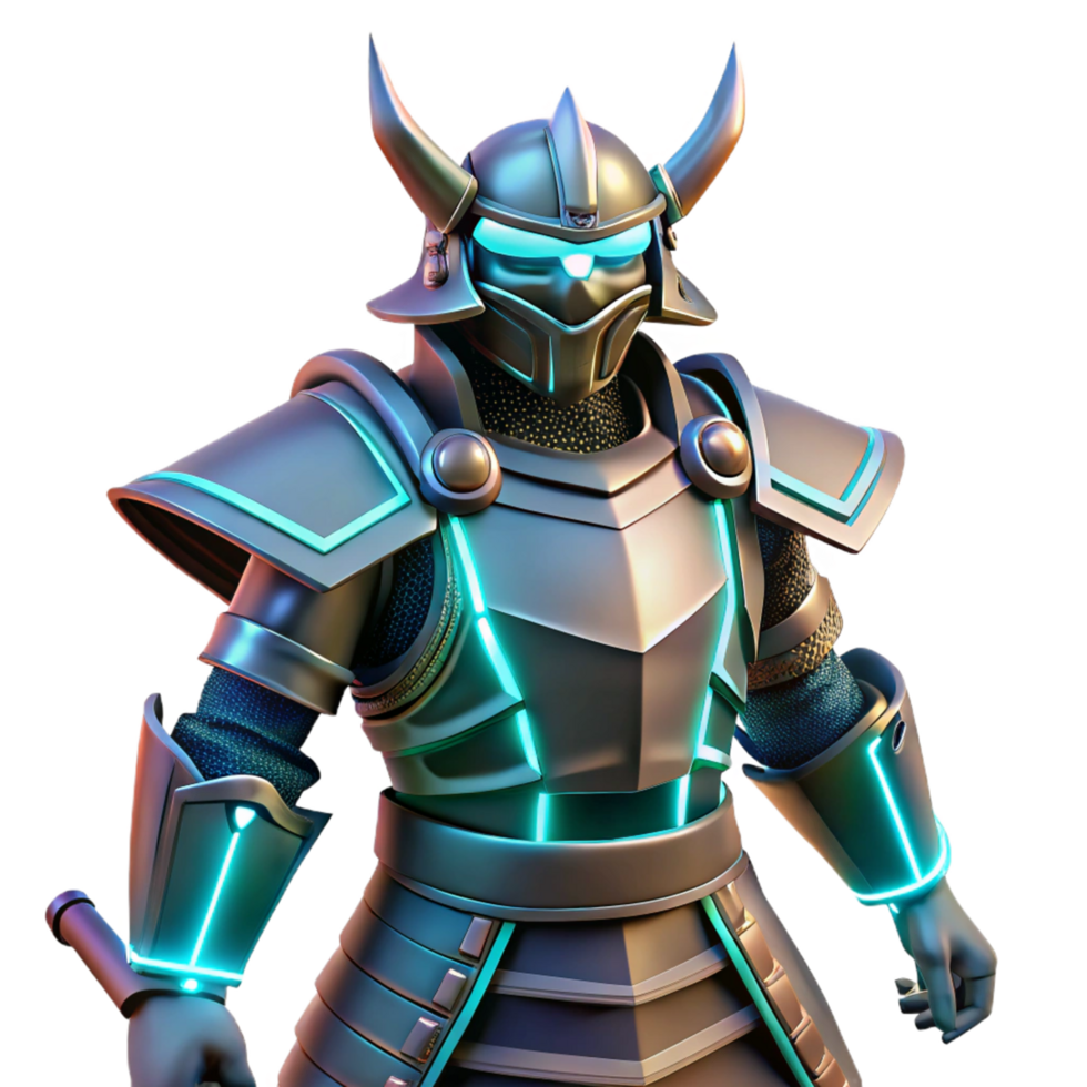 Futuristic Samurai 3D Render png