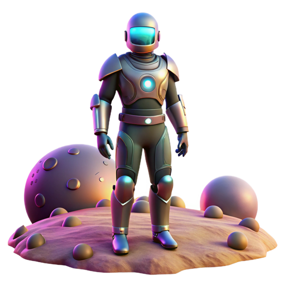 3D Render Astronaut on Alien Planet png
