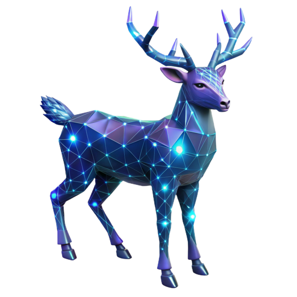 Digital Deer A Polygonal, Illuminated Artwork png