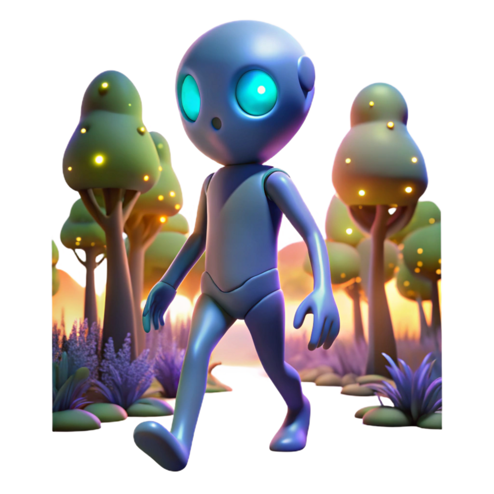 Glowing Forest A Robot's Journey png