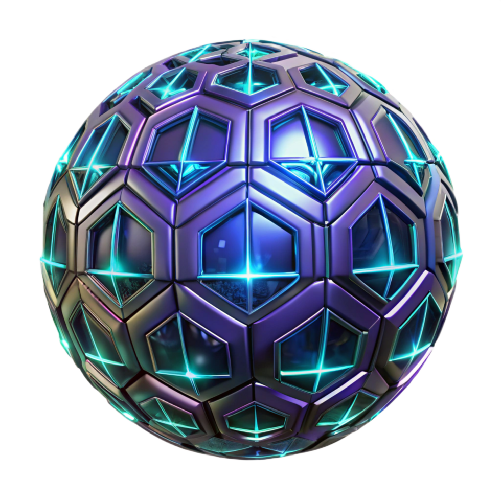 3D Abstract Sphere, Glowing Geometric Pattern png