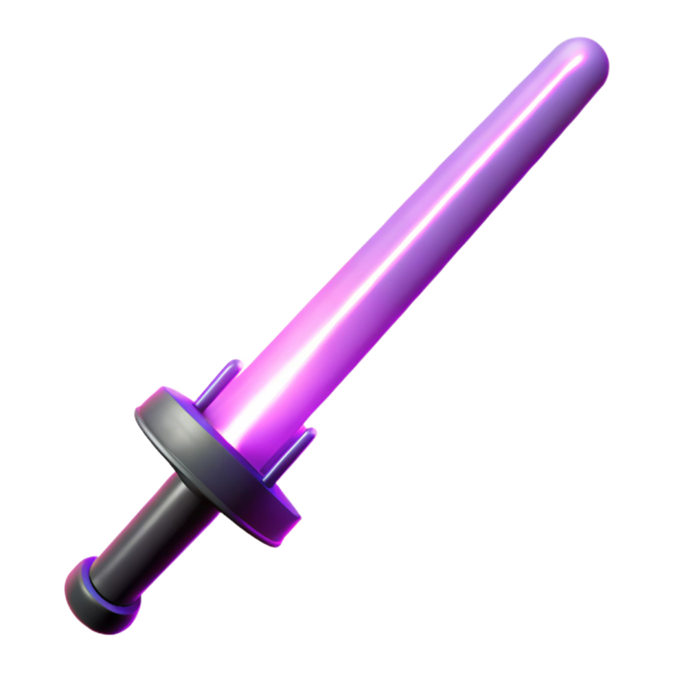 Glowing Purple 3D Render of a Futuristic Sword Graphic Resource png