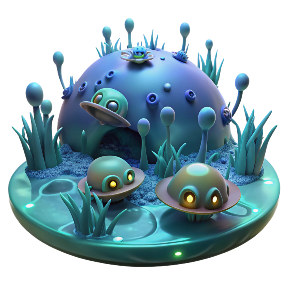 Alien Planet 3D Illustration png