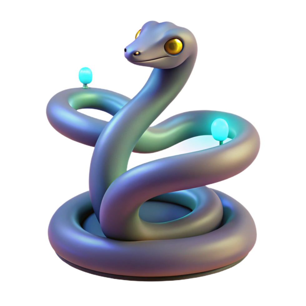 3D Render of a Cute Cartoon Snake png
