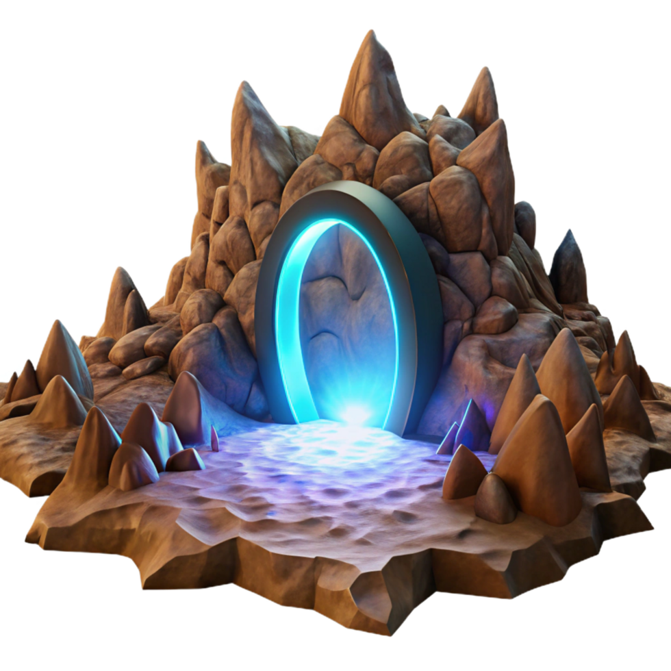 3D Render Fantasy Portal Rockscape png
