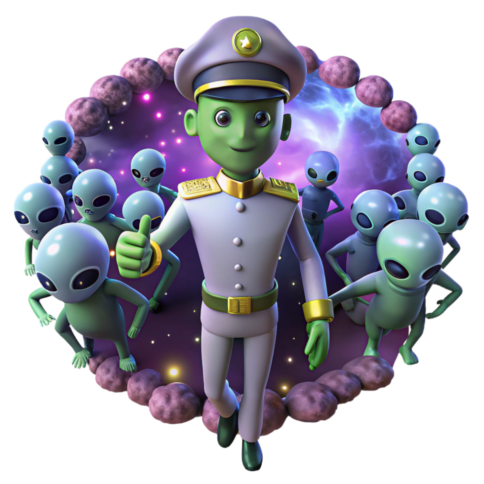 Alien Commander 3D Illustration png