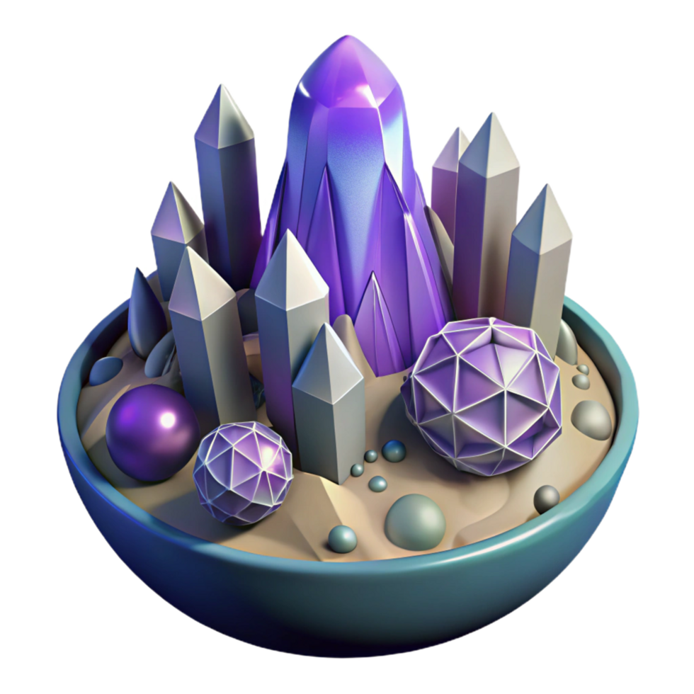 Crystalscape 3D Render png
