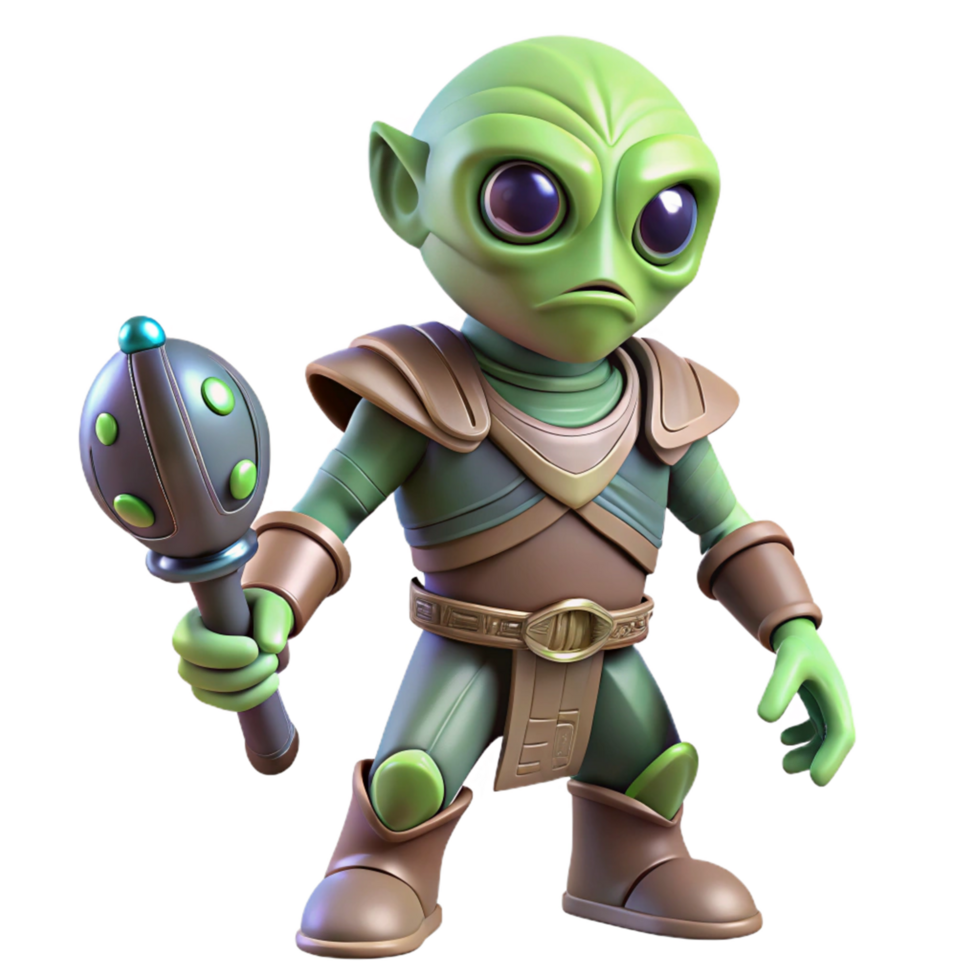 3D Render of Fantasy Alien Warrior png