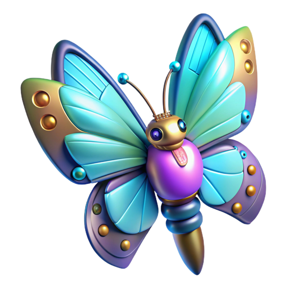 3D Render of a Robot Butterfly png