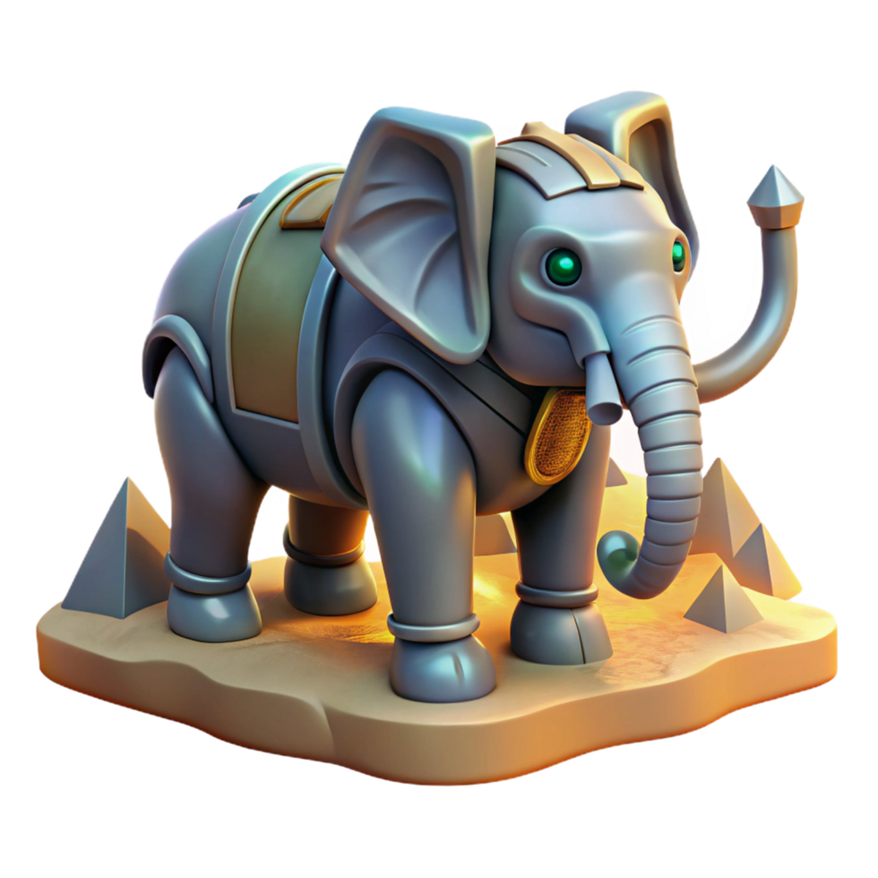 3D Render of a Robotic Elephant png