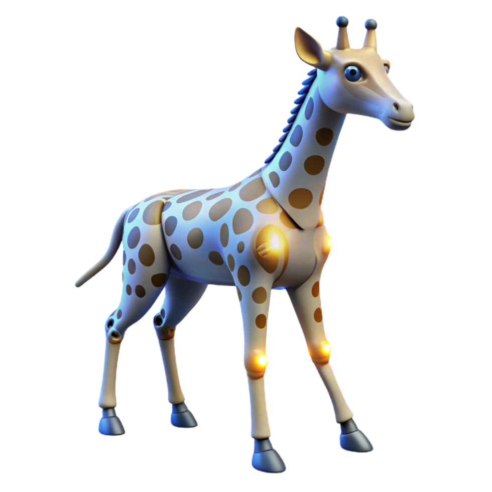 stunning classic 3D Render of a Robotic Giraffe premium png