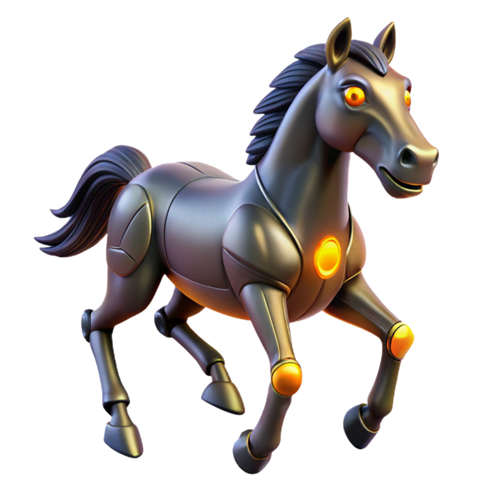 Robotic Horse 3D Render png