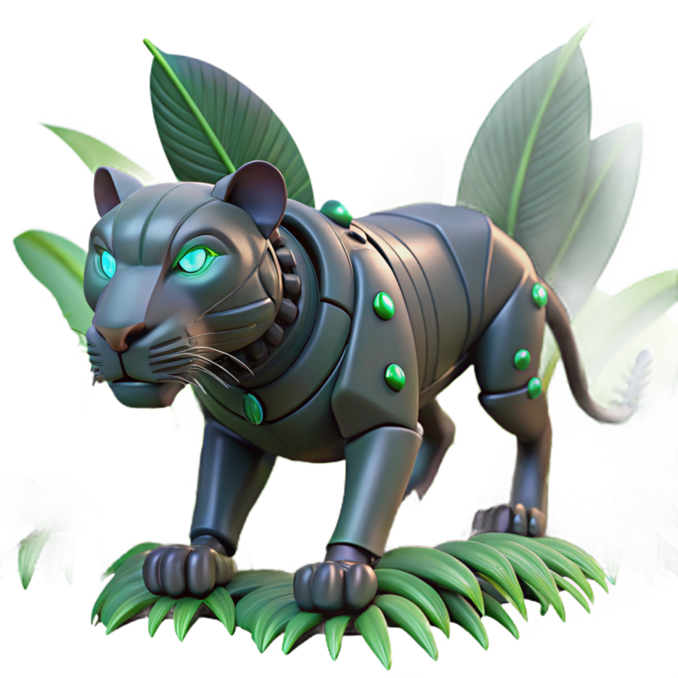 extraordinary modern Cybernetic Panther 3D Render authentic png