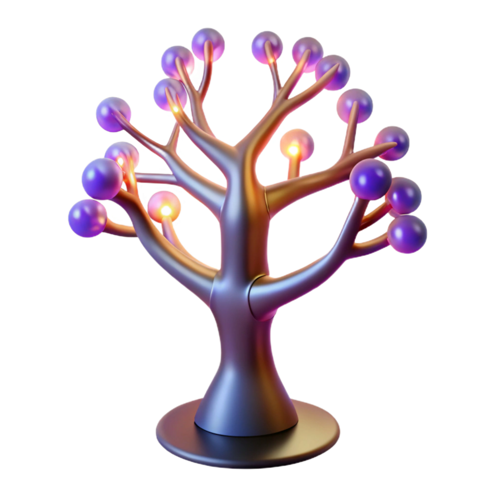 impressive abstract Glowing 3D Tree Illustration premium png