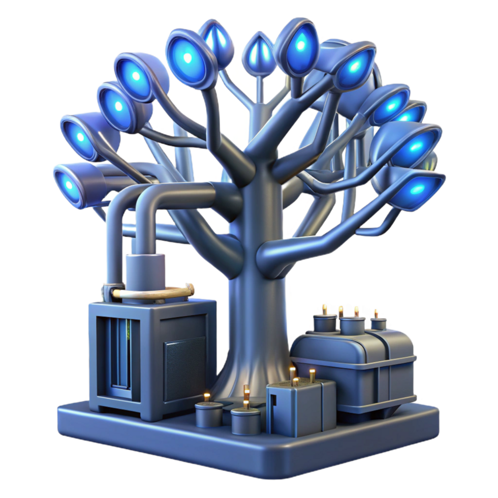 Futuristic Tree 3D Illustration png