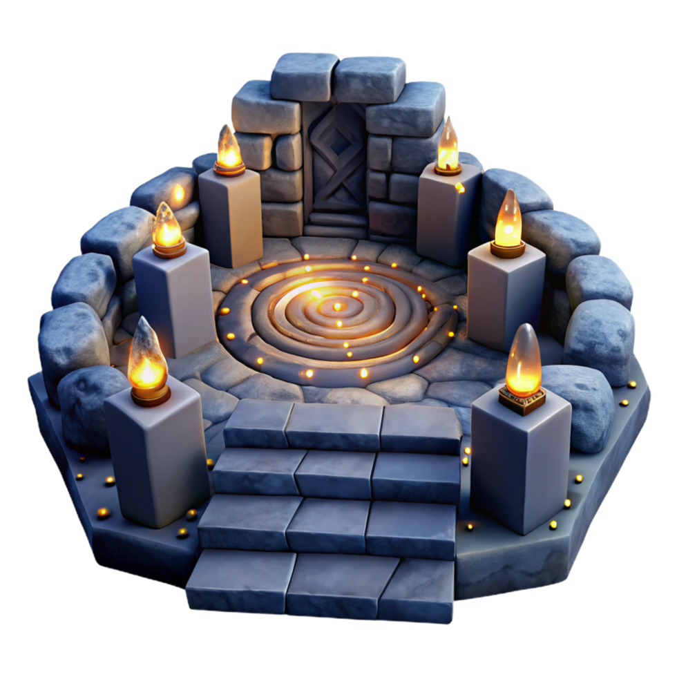 Mystic Stone Circle 3D Render png