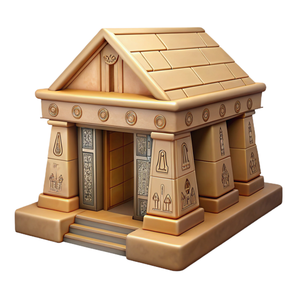 impressive artistic Golden Temple 3D Render high resolution png
