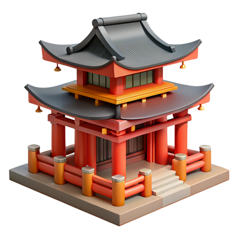 3D Render of Asian Temple png