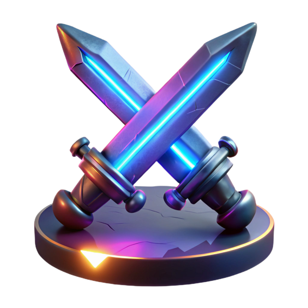Crossed Swords 3D Render png