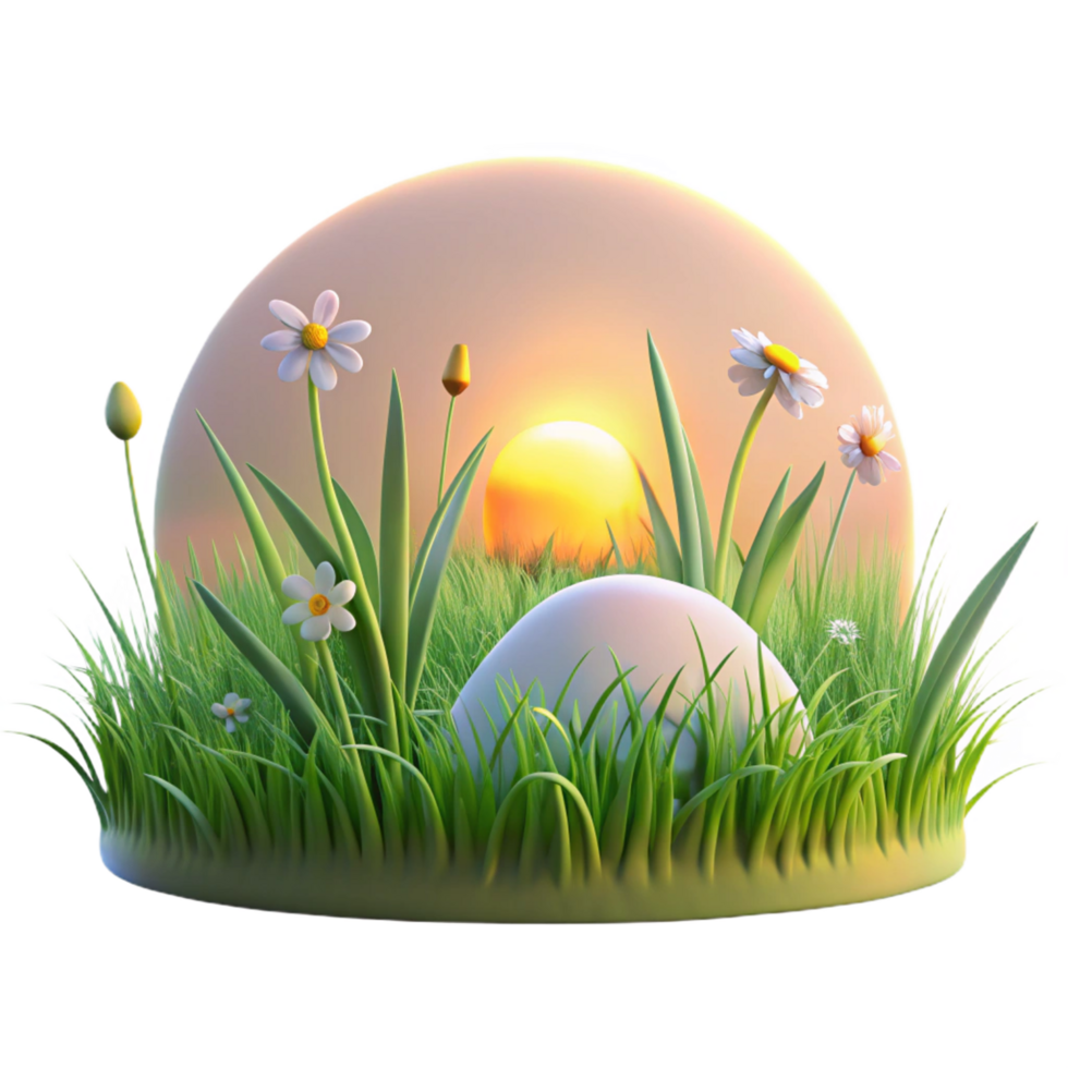 3D Easter Egg Sunrise Illustration png