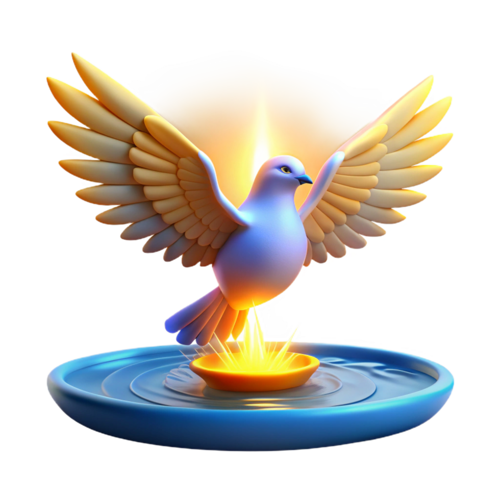 3D Illustration Divine Dove Descending png