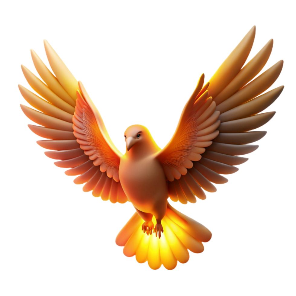 Glowing Dove 3D Render png