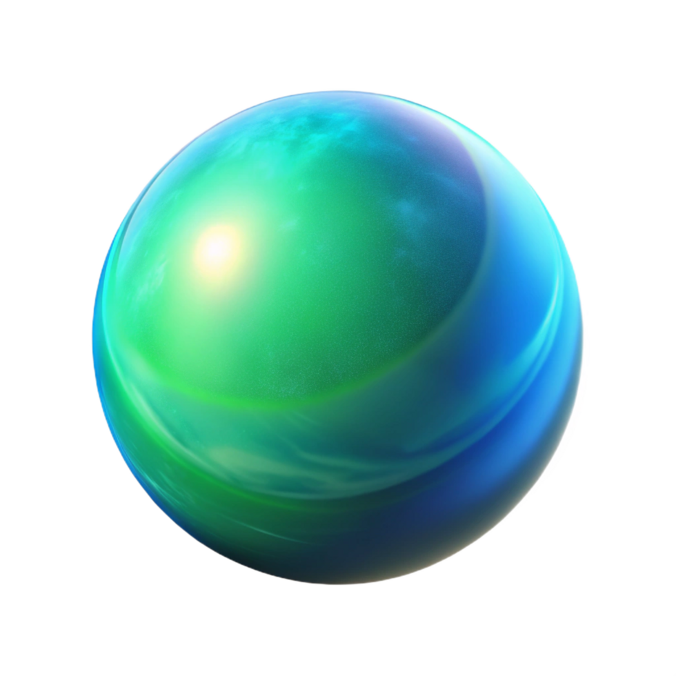 Luminous Green and Blue Abstract 3D Sphere Illustration Perfect for Backgrounds and Designs png