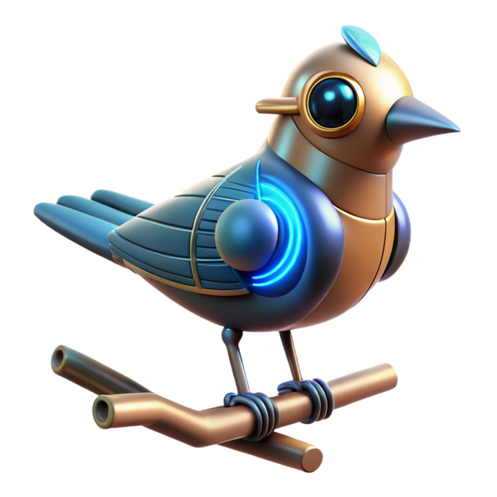 elegant classic 3D Render Robotic Bird Illustration authentic png
