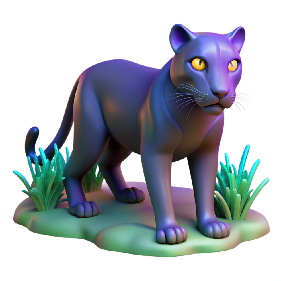 wonderful modern 3D Render of a Panther original png