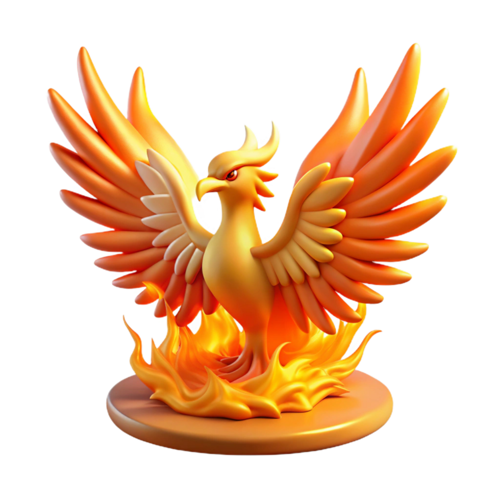 wonderful contemporary 3D Render of a Mythical Phoenix authentic png