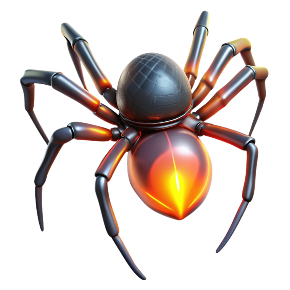 elegant abstract Glowing 3D Spider Illustration 4K png