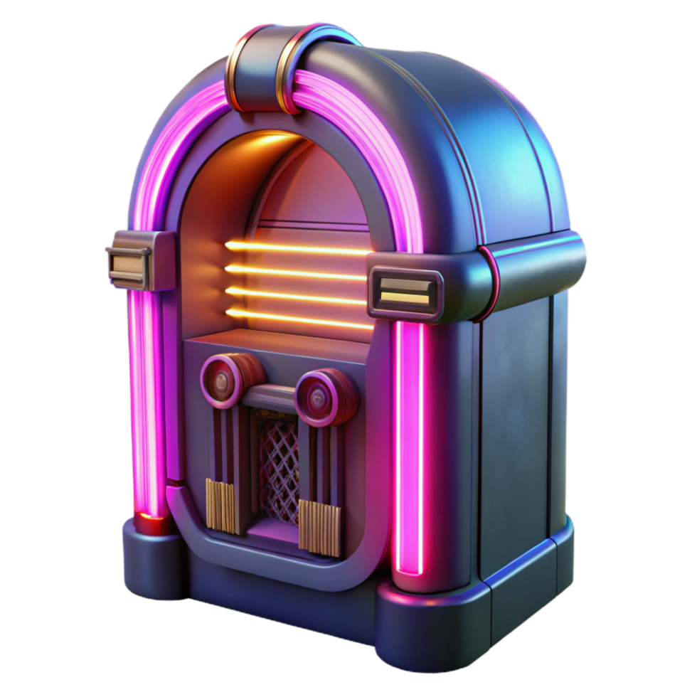 impressive classic Retro Jukebox 3D Render detailed png