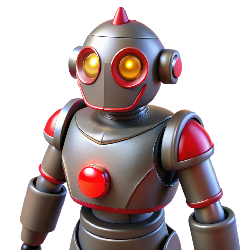 Retro Robot 3D Render png