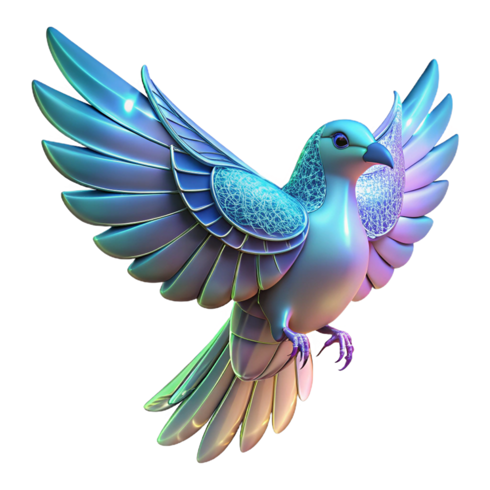 3D Render of a Futuristic Bird png
