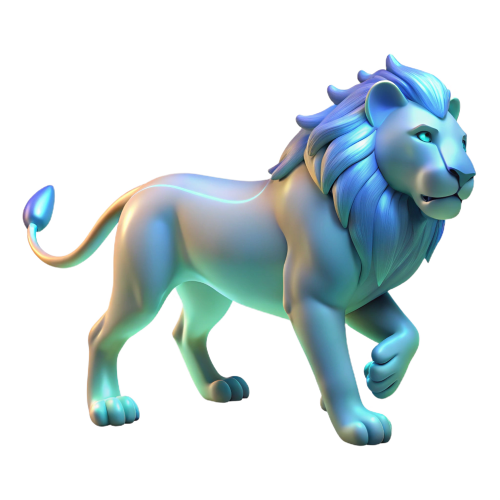 serene rustic 3D Render of a Majestic White Lion original png