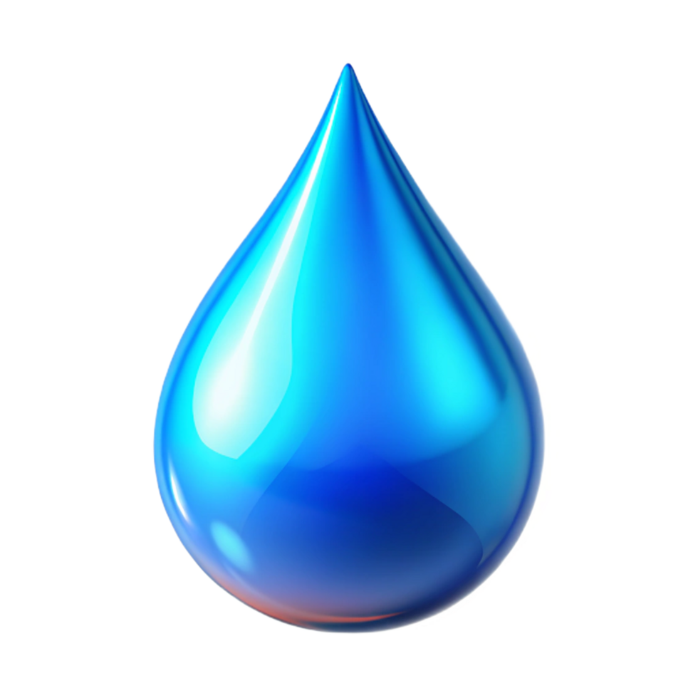 serene creative 3D Blue Water Drop Illustration detailed png