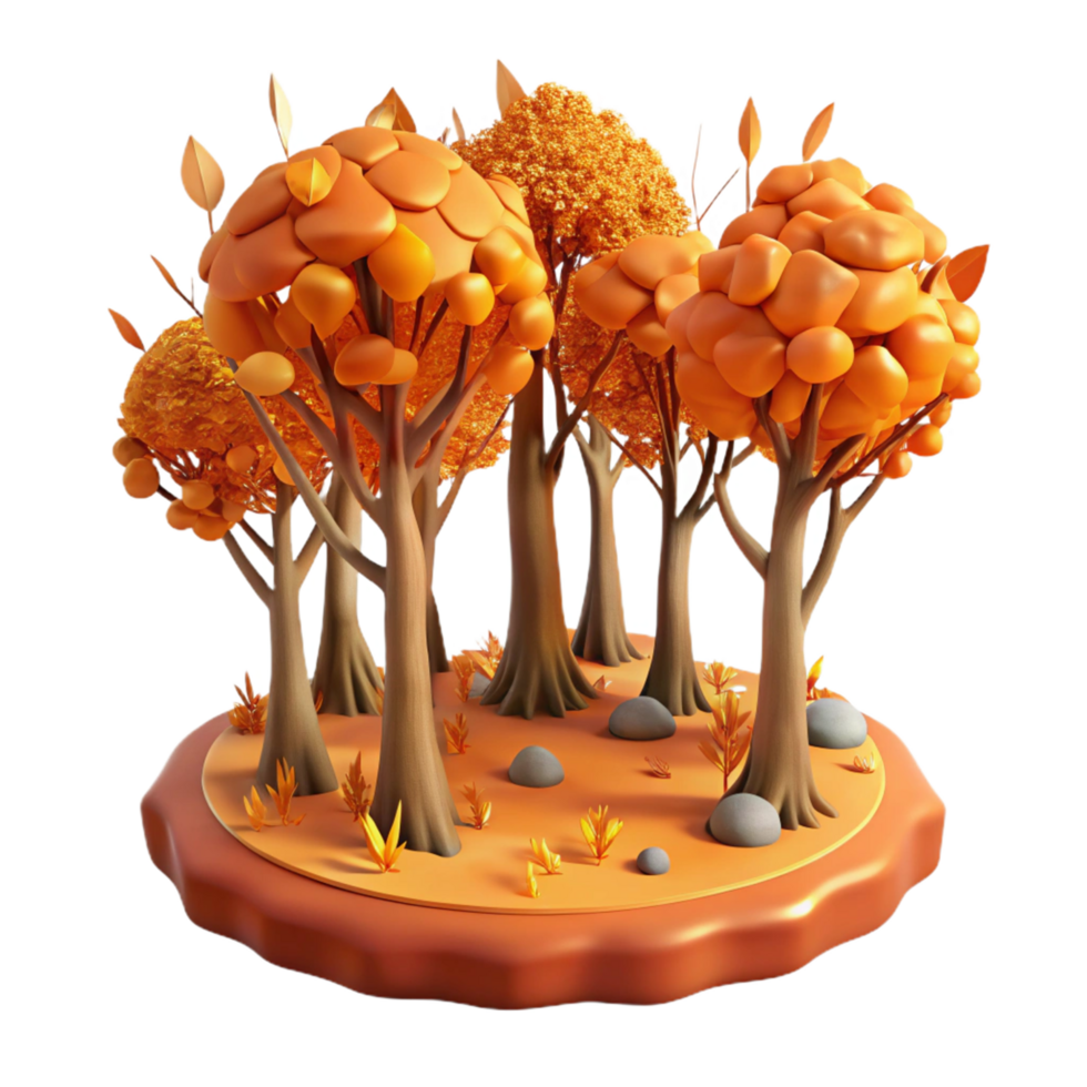 wonderful modern Autumnal 3D Tree Illustration original png